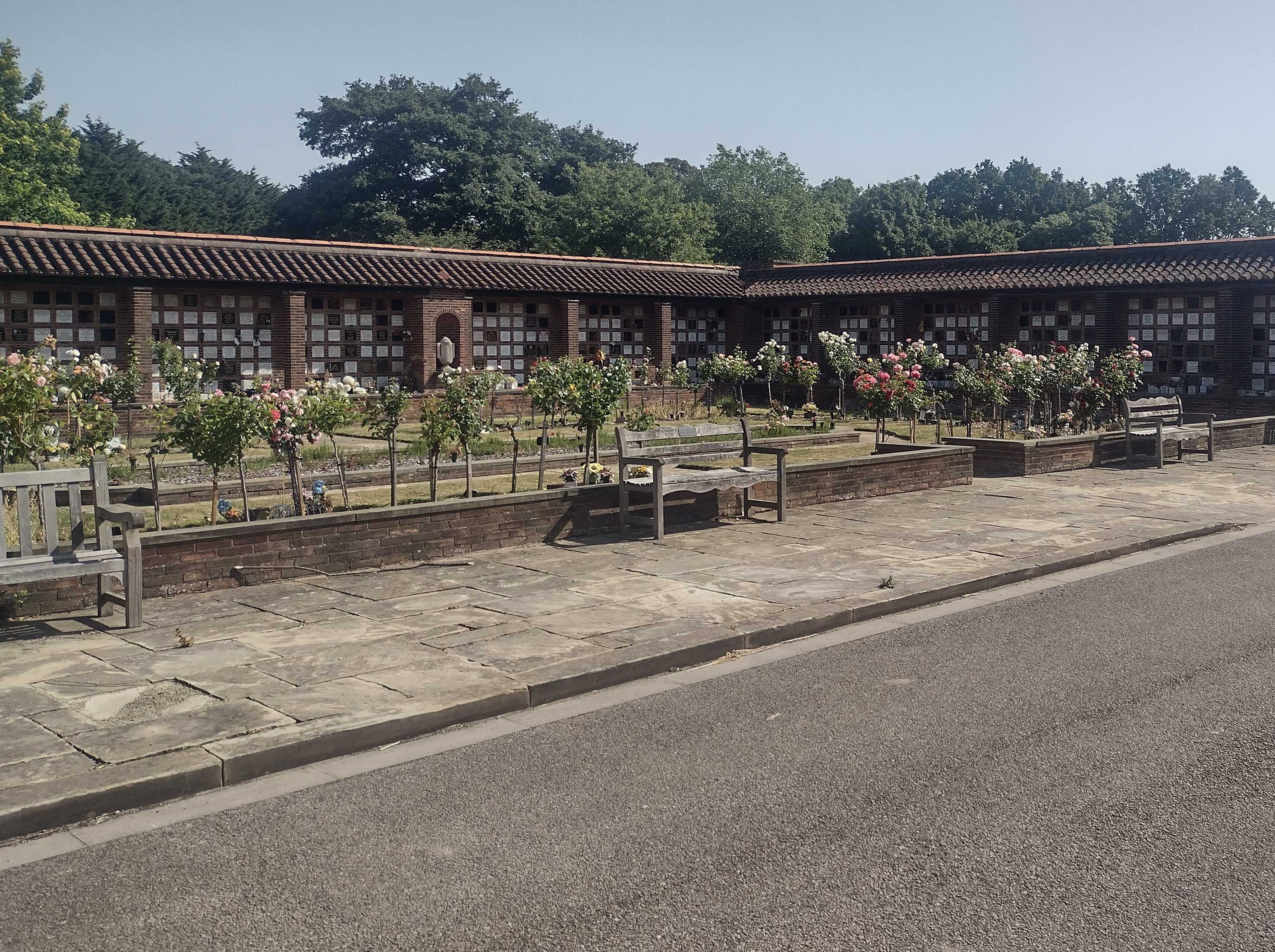 The columbarium at Northern Cemetery, Hull in summer
