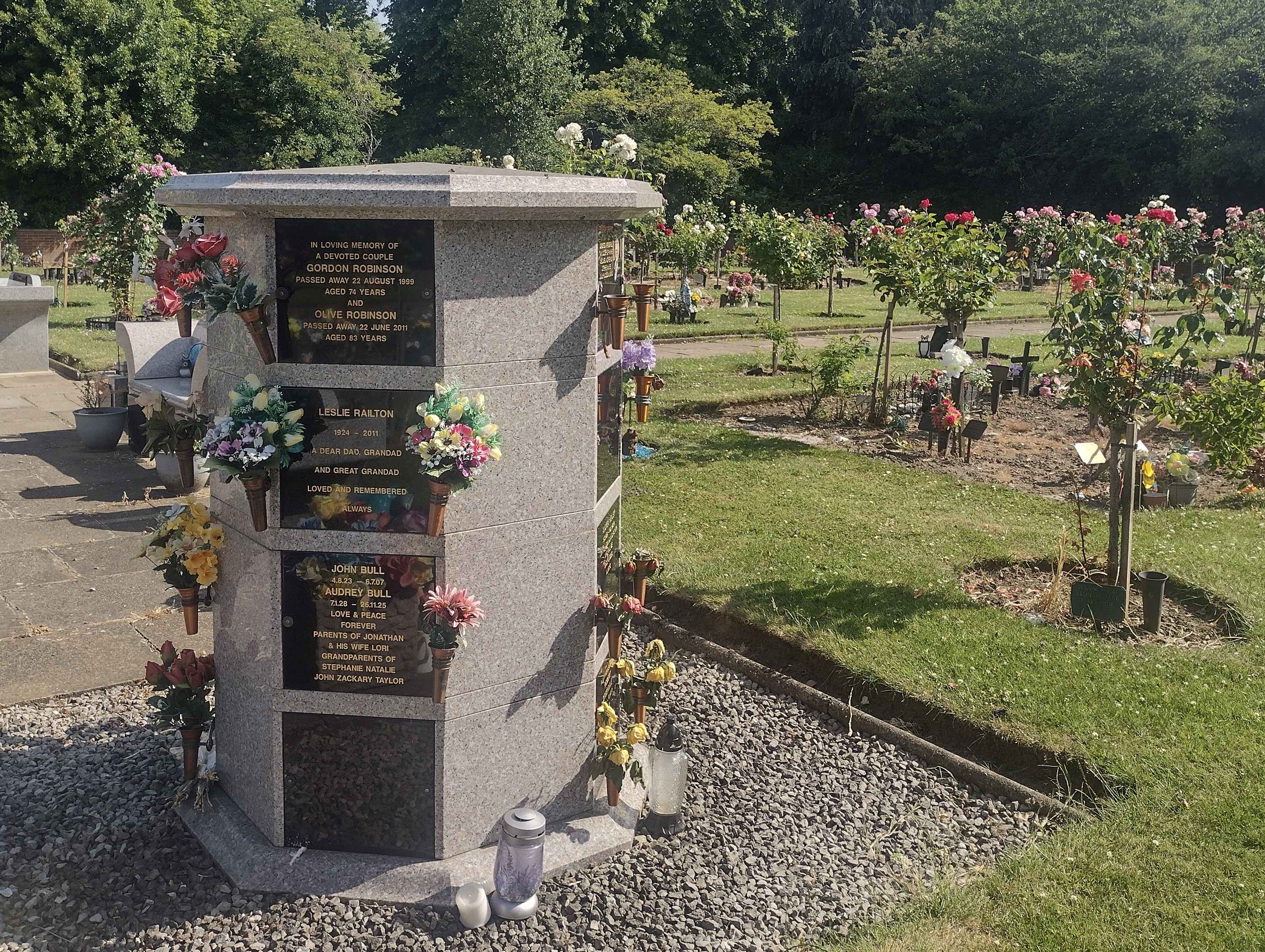 Sunken Garden Memorial Octagonal Tower Vault in summer