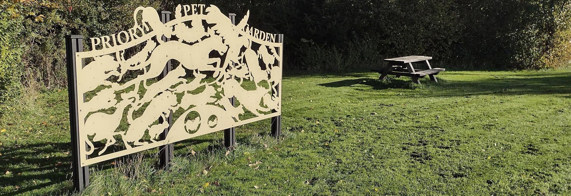 Priory Pet Garden sign