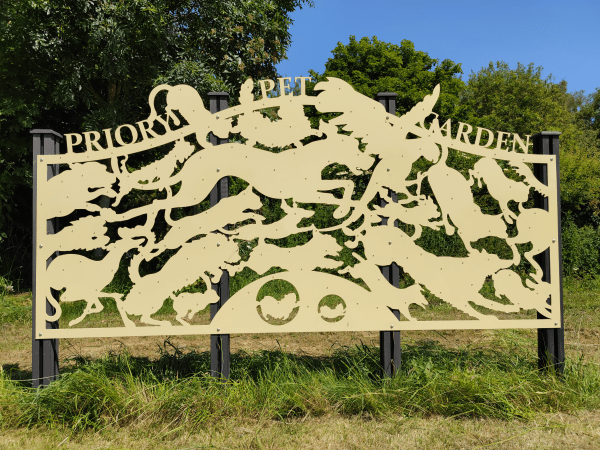 Priory pet garden sign